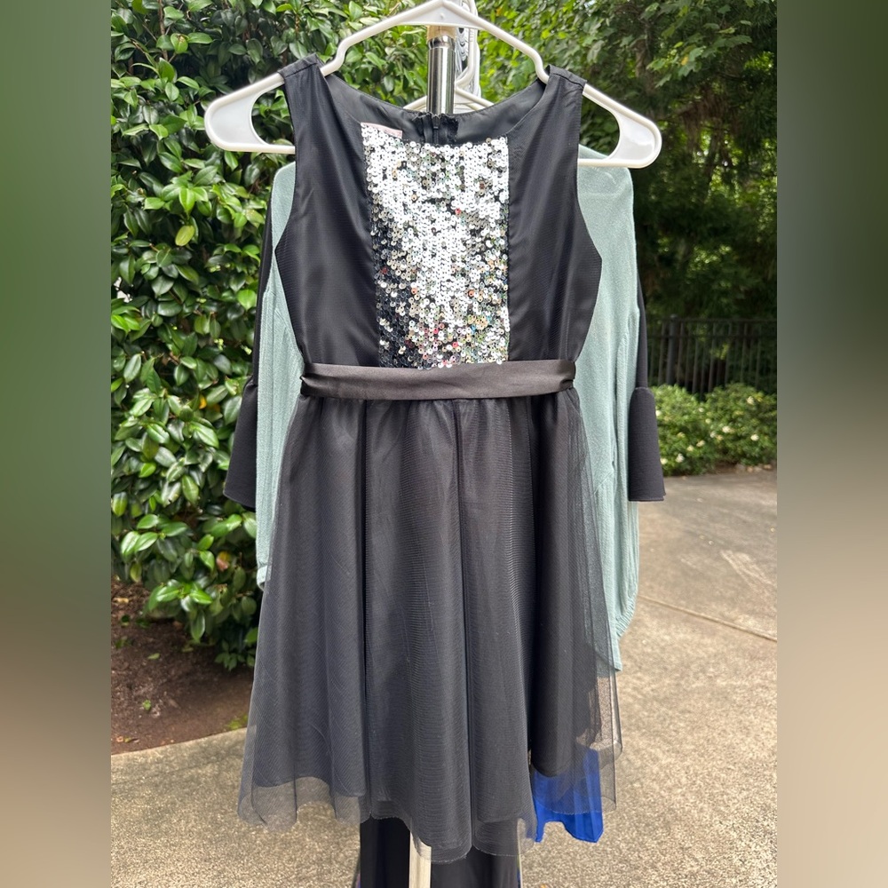 Black and Silver Girls Formal Dress